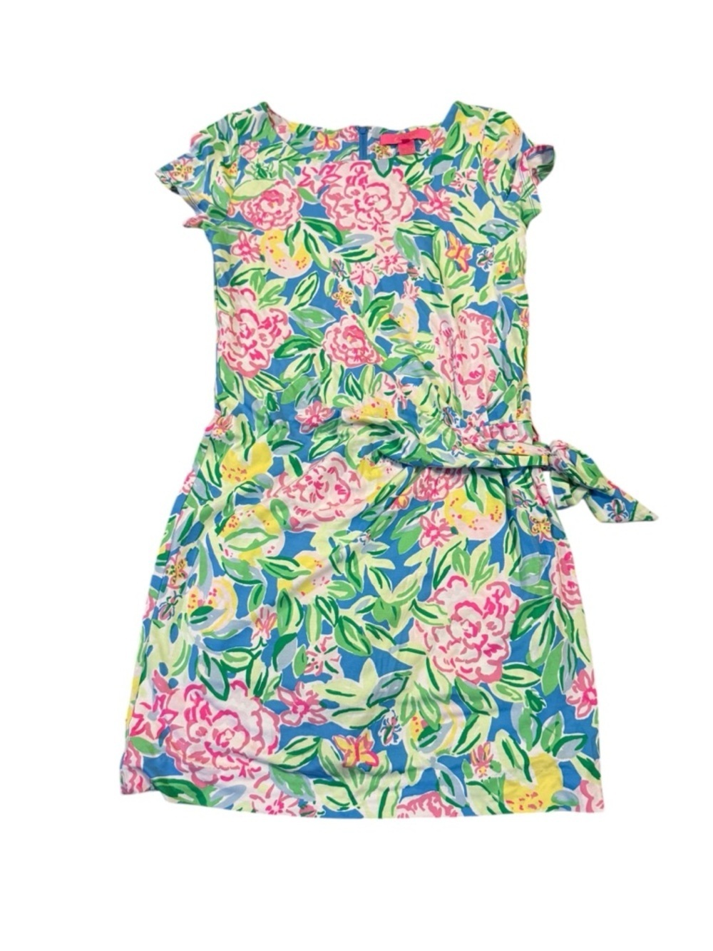 Lilly Pulitzer' Blue Floral Dress with Pink & Green Accents